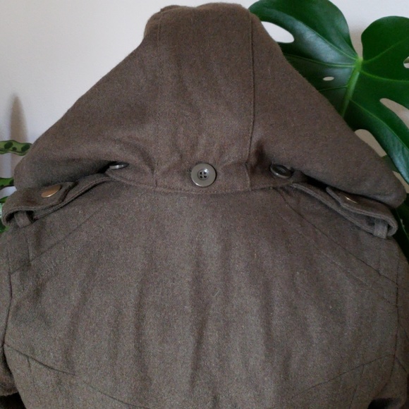 Worn Once! Olive Green BDG Heavy Wool Bomber Coat - Picture 7 of 8
